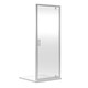 image 1 of 6mm Toughened Safety Glass Reversible Pivot Shower Door - 760mm - Chrome