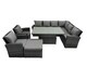 image 1 of Fimous 9 Seat Rattan Garden Furniture Corner Sofa Set Outdoor Adjustable Lifting Dining or Coffee Table Set with Big Footstool Dark Grey Mixed