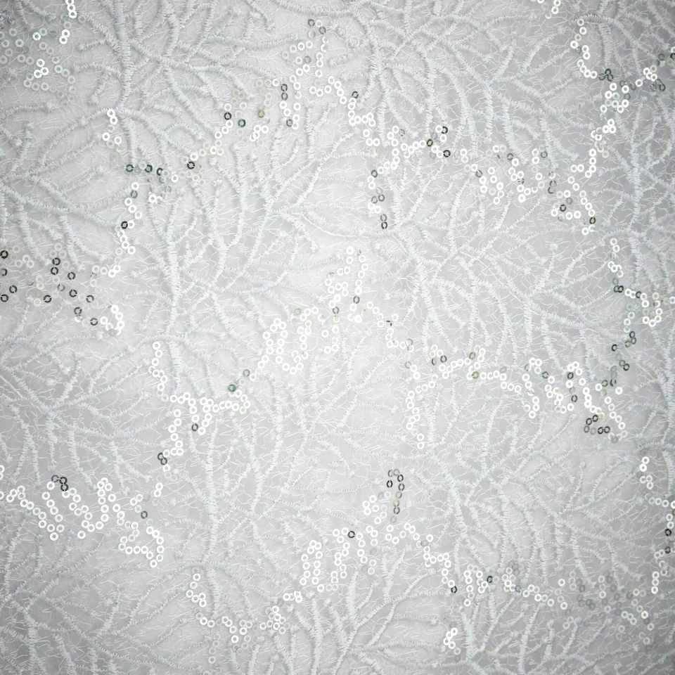 image 1 of Portfolio Home Rouen Embellished Sequins Bedding Duvet Cover Set White | King