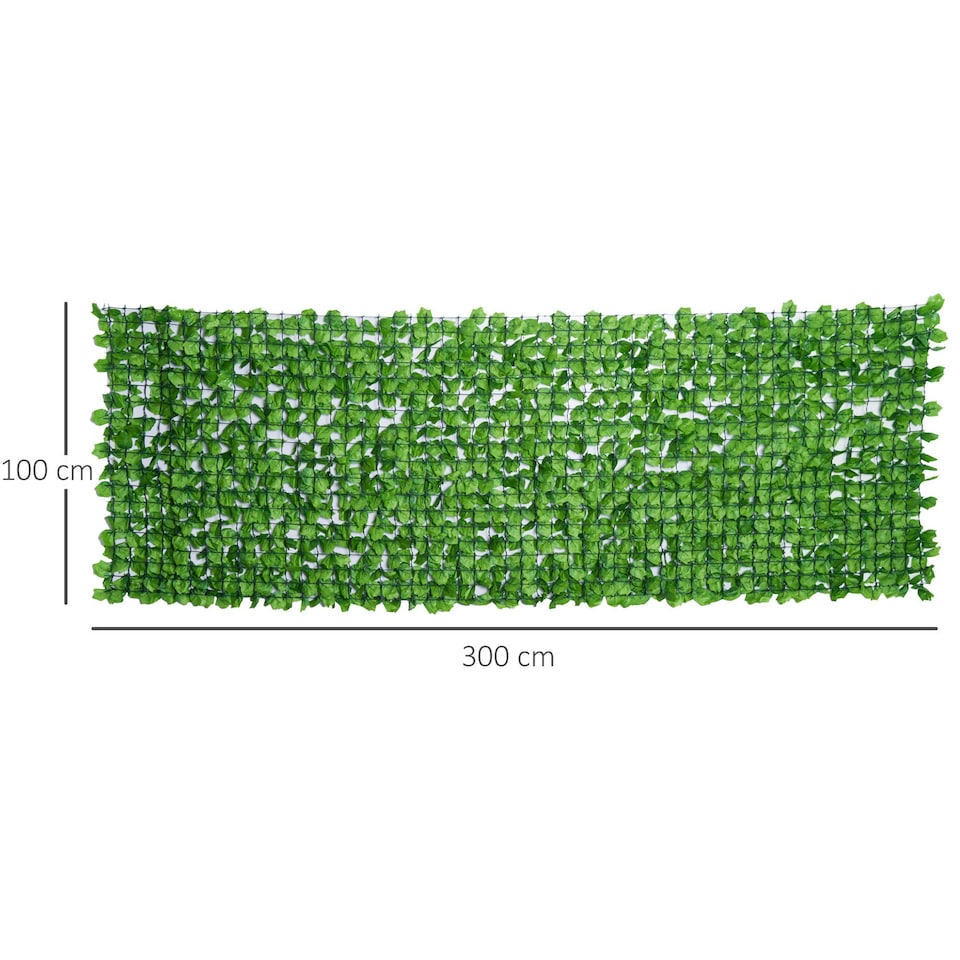 image 1 of Outsunny Decorative Trellis with Artificial Leaves, 3 x 1m, Ivy Leaves
