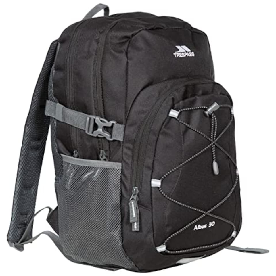 image 1 of Trespass Mens Backpack Albus - Perfect Rucksack For School Hiking Camping Or Work, 30 Litre With Padded Straps, Multi Function With Internal Pockets