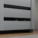 image 9 of HOMCOM Narrow Shoe Cabinet for Entryway, 5-Tier Slim Shoe Storage Cabinet with 2 Slatted Doors and Adjustable Shelves for 15 Pairs, Dark grey | Grey | Dark Grey