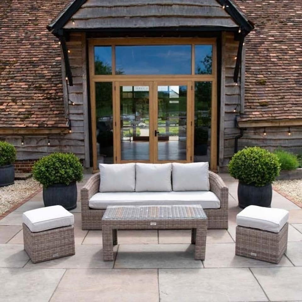 image 1 of Primrose Living Classic Rattan 5 Seater Sofa Set in Natural