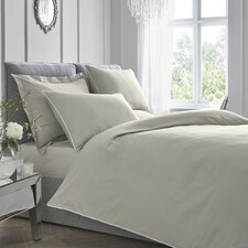 Appletree 200TC Plain Dye Duvet Cover Set Silver with White Piping