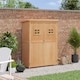 image 2 of Outsunny Wooden Garden Shed with Two Windows, Tool Storage Cabinet, Outdoor Double Door Organizer 127.5L x 50W x 164H cm, Natural