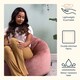 image 4 of Kingston Classic Velvet Bean Bag Chair Dusk Pink Bean Bags | Pink | Dusk Pink | 1