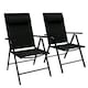 image 1 of Outsunny 2 PCS Outdoor Folding Chairs, Dining Chairs w/ Padded Filling, Black