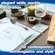 image 3 of Harbour Housewares Glass Placemats - 30x20cm - Marble - Set of 6 Rectangular Heatproof Mats White