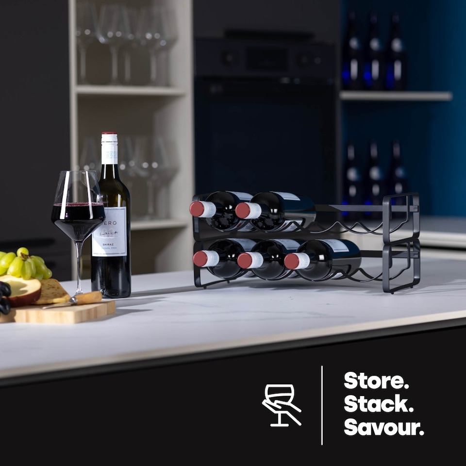 image 1 of Modular Wine Rack set of 2 Matte Black