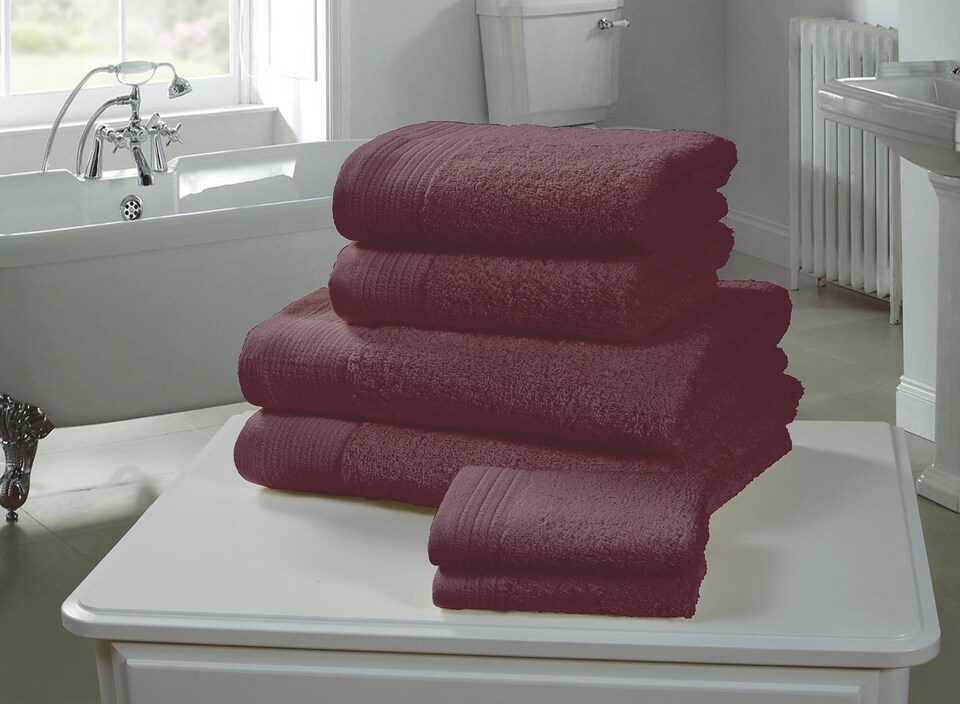 image 1 of Chatsworth 600gsm Pure Cotton Towels Soft & Absorbent | Purple | Damson | 1