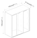 image 3 of 120cm 3 Sliding Doors Children Kids Wardrobe Bedroom Storage Closet Hanging Rail | Multi | Grey with Oak Doors | 1