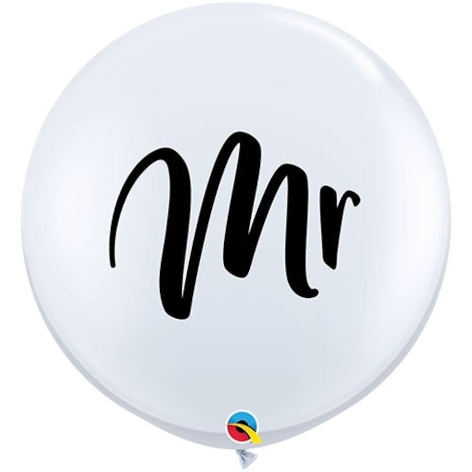 Mr White Jumbo Round Latex Balloons 91cm / 36 in - Pack of 2