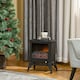 image 7 of HOMCOM Electric Fireplace Stove, Free standing Fireplace Heater with Realistic Flame Effect, Adjustable Temperature and Overheat Protection, Black