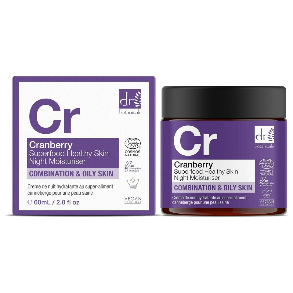 image 1 of Dr Botanicals Cranberry Superfood Healthy Skin Night Moisturiser 60ml