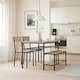 image 5 of 4 Pcs Set Dining Room Table Metal Frame with 2 Matching Chairs and Bench Kitchen | Multi | Oak