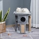 image 7 of PawHut Cat Tree Tower Indoor with Cats Scratching Post Cat House, Grey