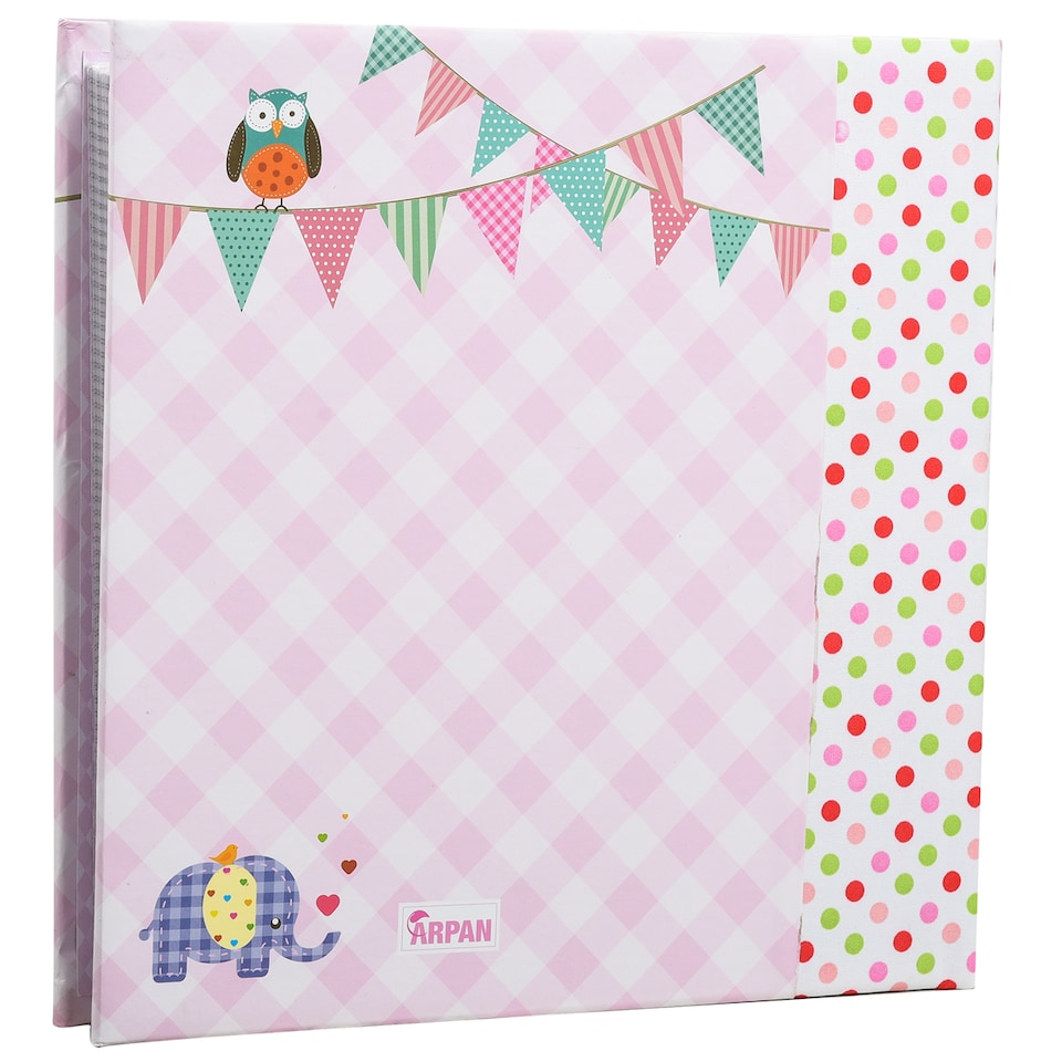 image 1 of ARPAN Slip In Memo Baby Photo Album – Holds 200 Photos 4x6" (10x15cm) – Elephant Design with Index Pages & CD/DVD Pocket
