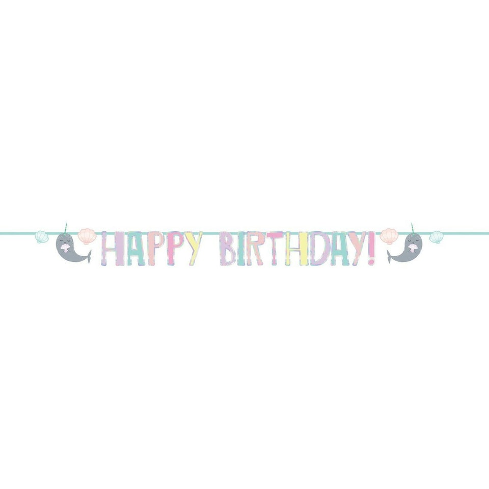 Amscan Narwhal Happy Birthday Banner - Multicoloured - One Size