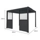 image 5 of Anthracite Aluminium Pergola With White Blinds & 2 Shutter Panels - 3m x 3m