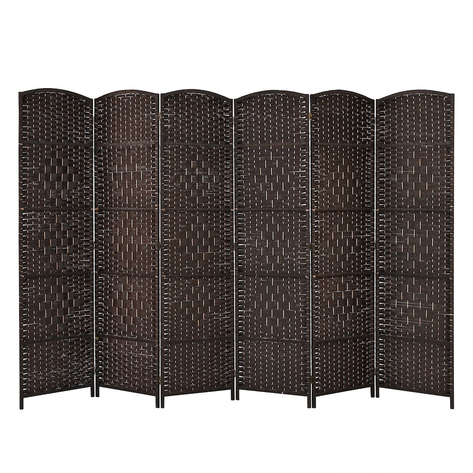 image 1 of COSTWAY 6 Panel Room Divider Privacy Screen Wall Folding Partition Hand woven Rattan