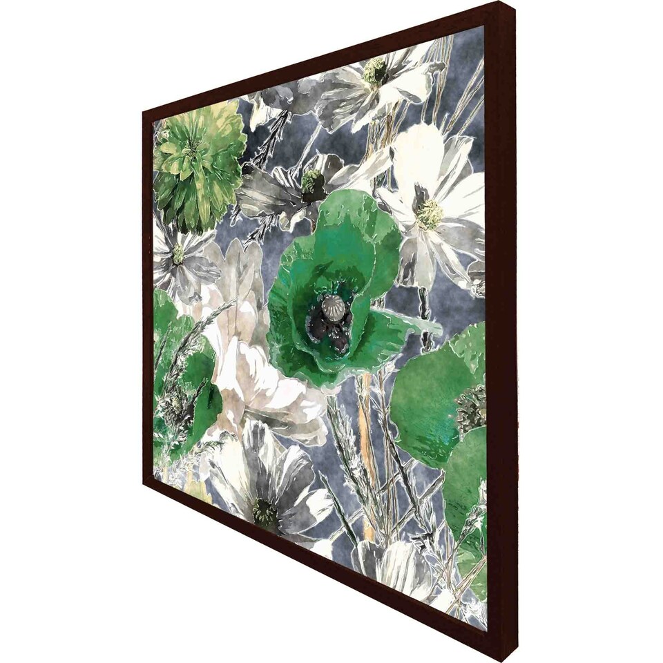image 1 of Green flowers (Picutre Frame) Brown | Oak | XS