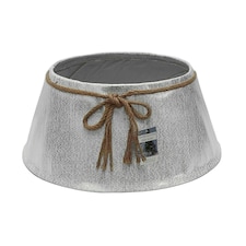 Holly International Silver Shimmer Christmas Tree Skirt Collar