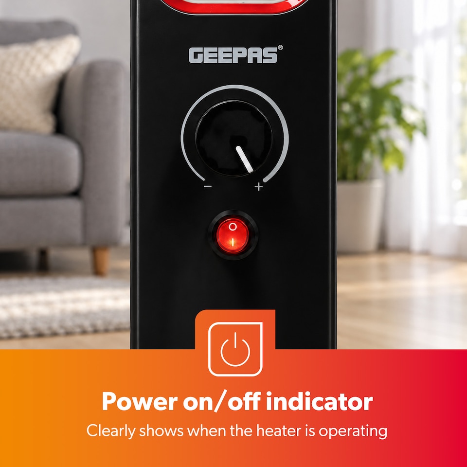 image 1 of GEEPAS Mini Oil Filled Radiator Heater 5 Fin Portable  500W