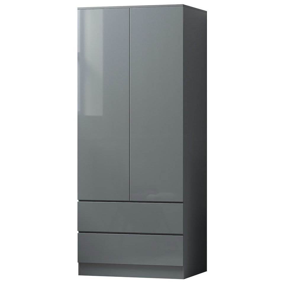 image 1 of FWStyle Stora 2 Door 2 Drawer Combination Wardrobe - Grey Gloss Front Grey
