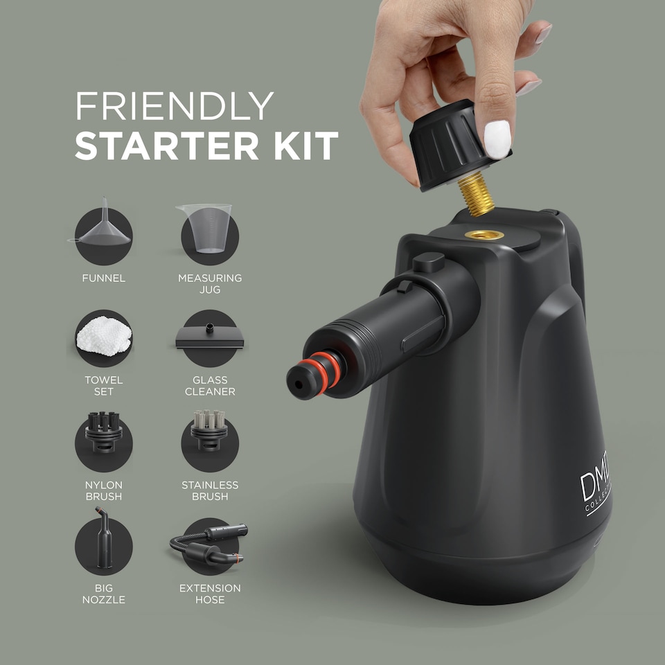 image 1 of DMD 9-Piece Handheld Steam Cleaner Kit, 450ml Water Tank