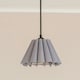 image 1 of ValueLights Lauren Grey Fabric Pleated Scallop Edge Tapered Ceiling Floor Table Lamp Shade