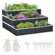 image 1 of Outsunny 3 Tier Raised Garden Bed, Metal Elevated Planer Box, Easy Assembly
