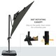 image 4 of Outsunny 360° Cantilever Parasol Roma Umbrella w/ Base Weights, Dark Grey