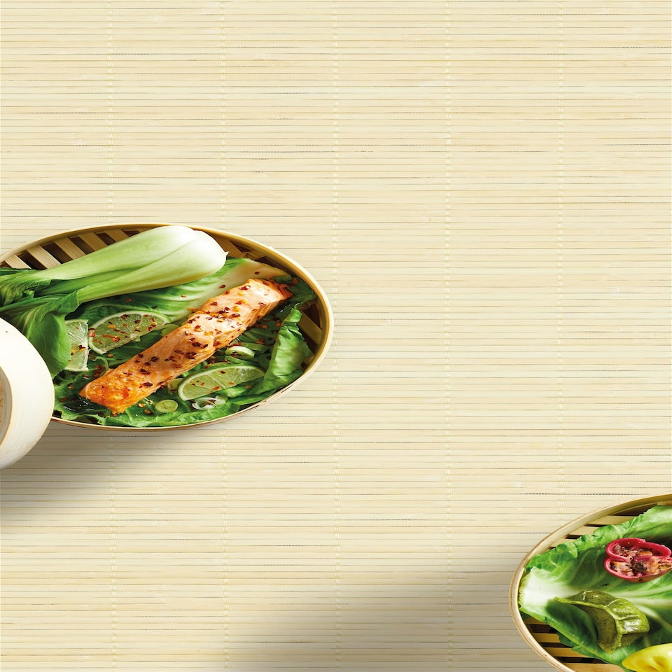 image 1 of KitchenCraft Steaming Basket Wood Bamboo 2 Tier 25cm