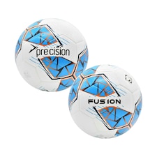 Precision Fusion FIFA Basic Training Ball - White/Cyan/Orange/Grey - 5