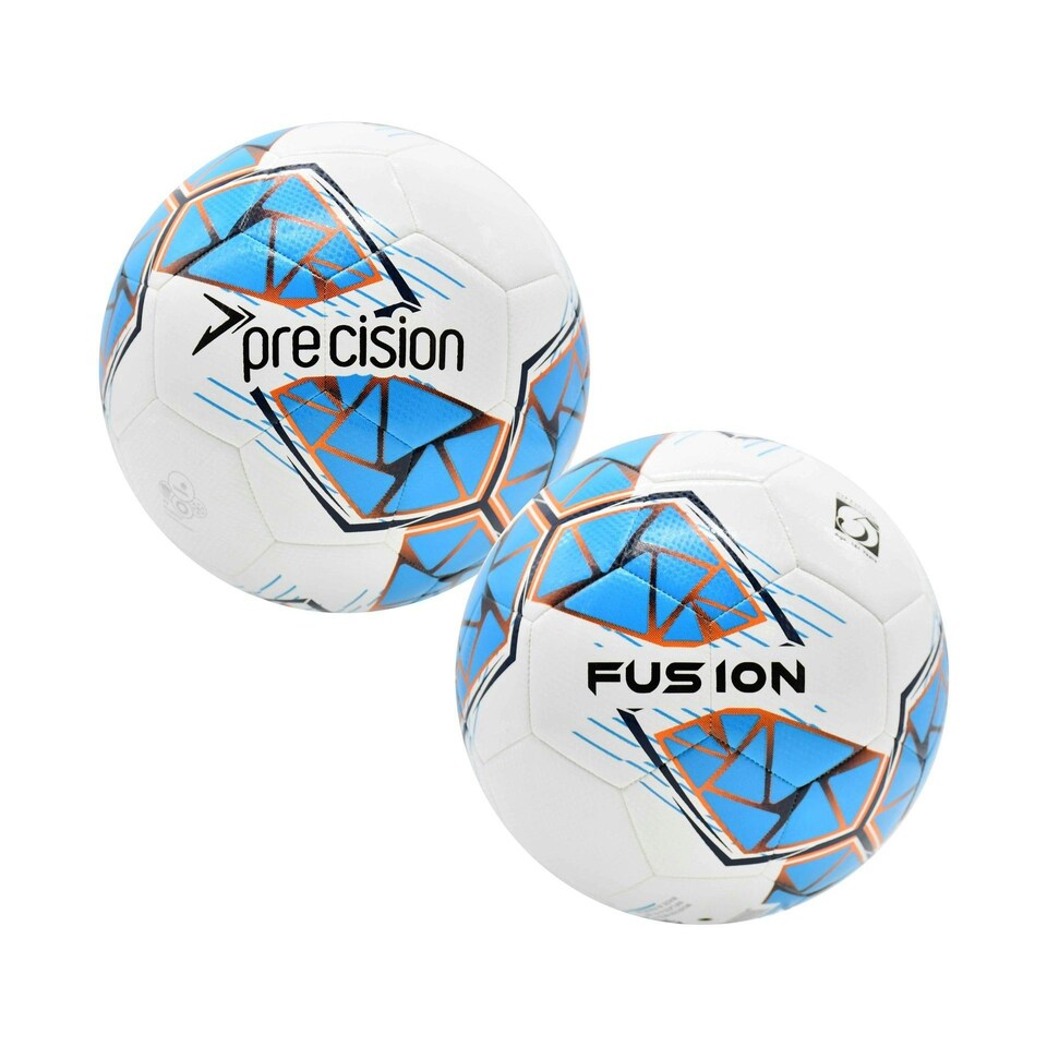 Precision Fusion FIFA Basic Training Ball - White/Cyan/Orange/Grey - 5