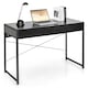 image 1 of COSTWAY Computer Desk Wooden Writing Workstation Black Black