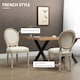 image 3 of HOMCOM French-Style Dining Chairs Set of 2 with Linen Upholstery, Cream
