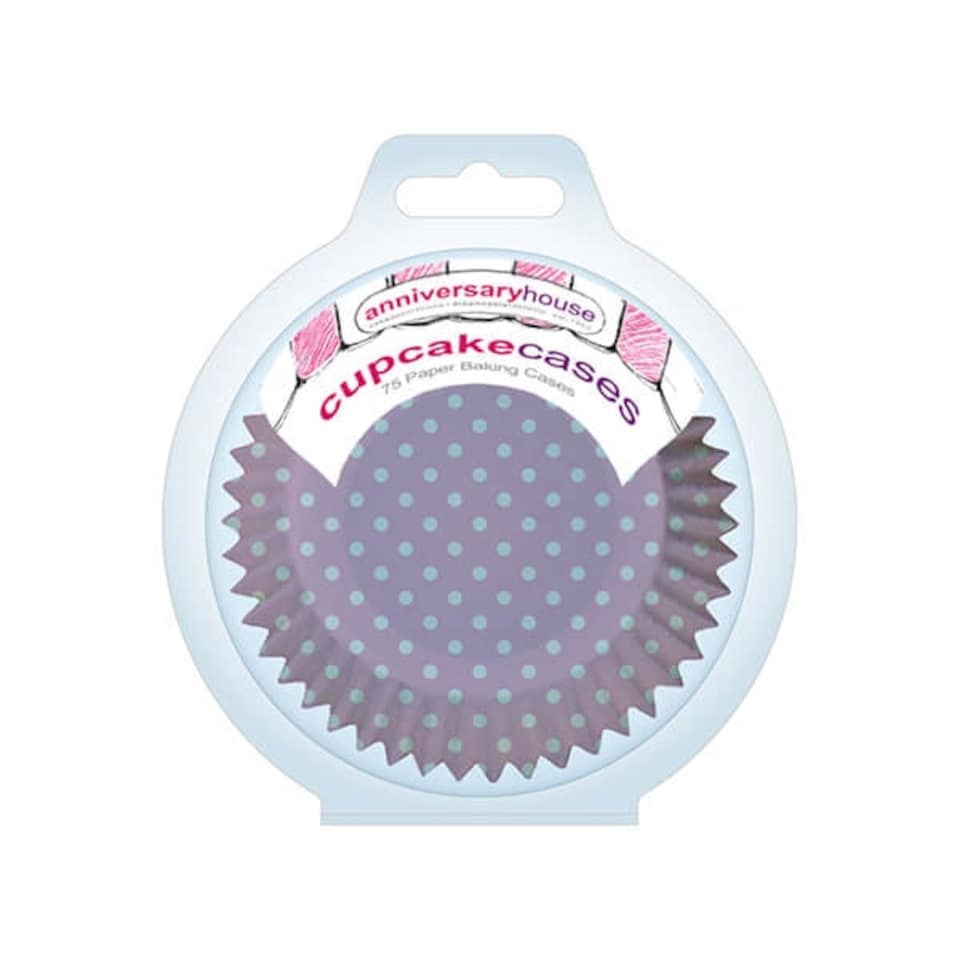 image 1 of Anniversary House Pastel Pink Gingham and Polka Mix Cupcake Cases Pack of 75