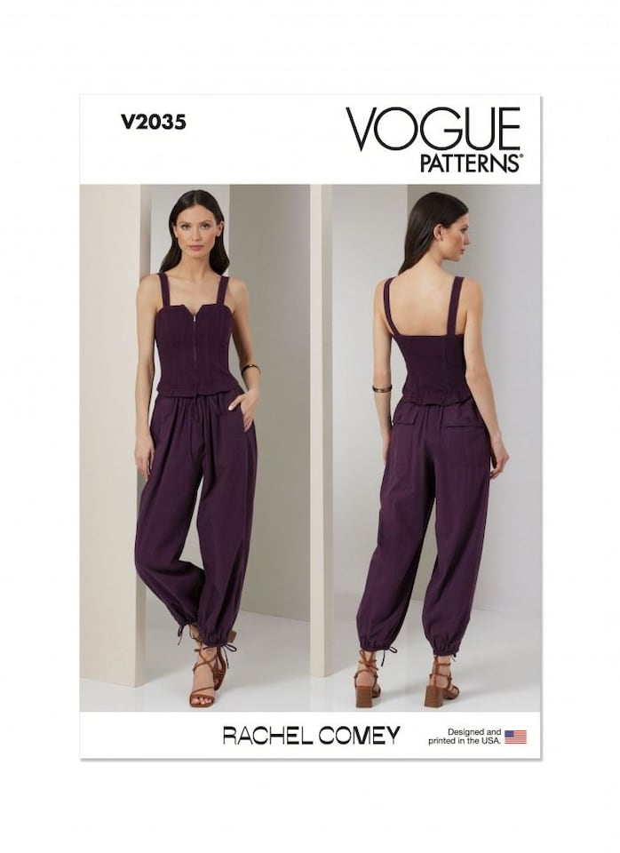 Vogue 2035 Paper Sewing Pattern – Women’s Jumpsuit, Size H5(6–8–10–12–14), Advanced