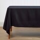 image 2 of Homescapes Black Cotton Tablecloth - 178 x 300 cm Black