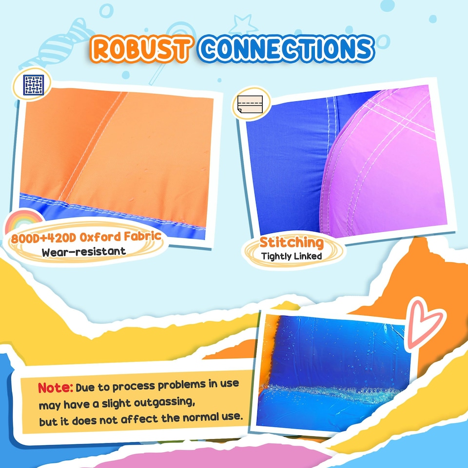 image 1 of Outsunny Bouncy Castle with Slide Pool House Inflatable w/ Blower Multi-color
