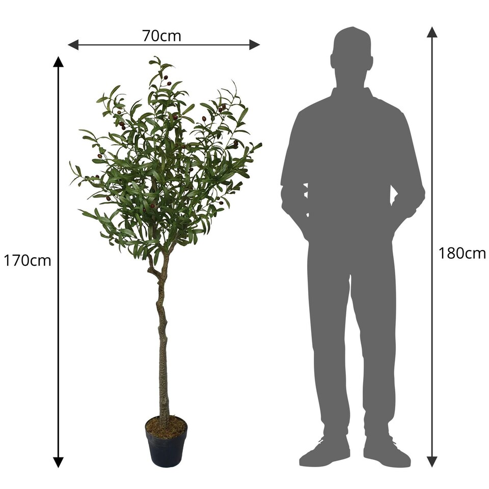 image 1 of True Products Premium Artificial Olive Tree 170cm Tall Green | One Size