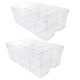 image 2 of 10 x Large (55cm x 35cm x 12.5cm) Adjustable Plastic Modular Storage Compartment Organisers Great For Crafts, Makeup & Food | Clear