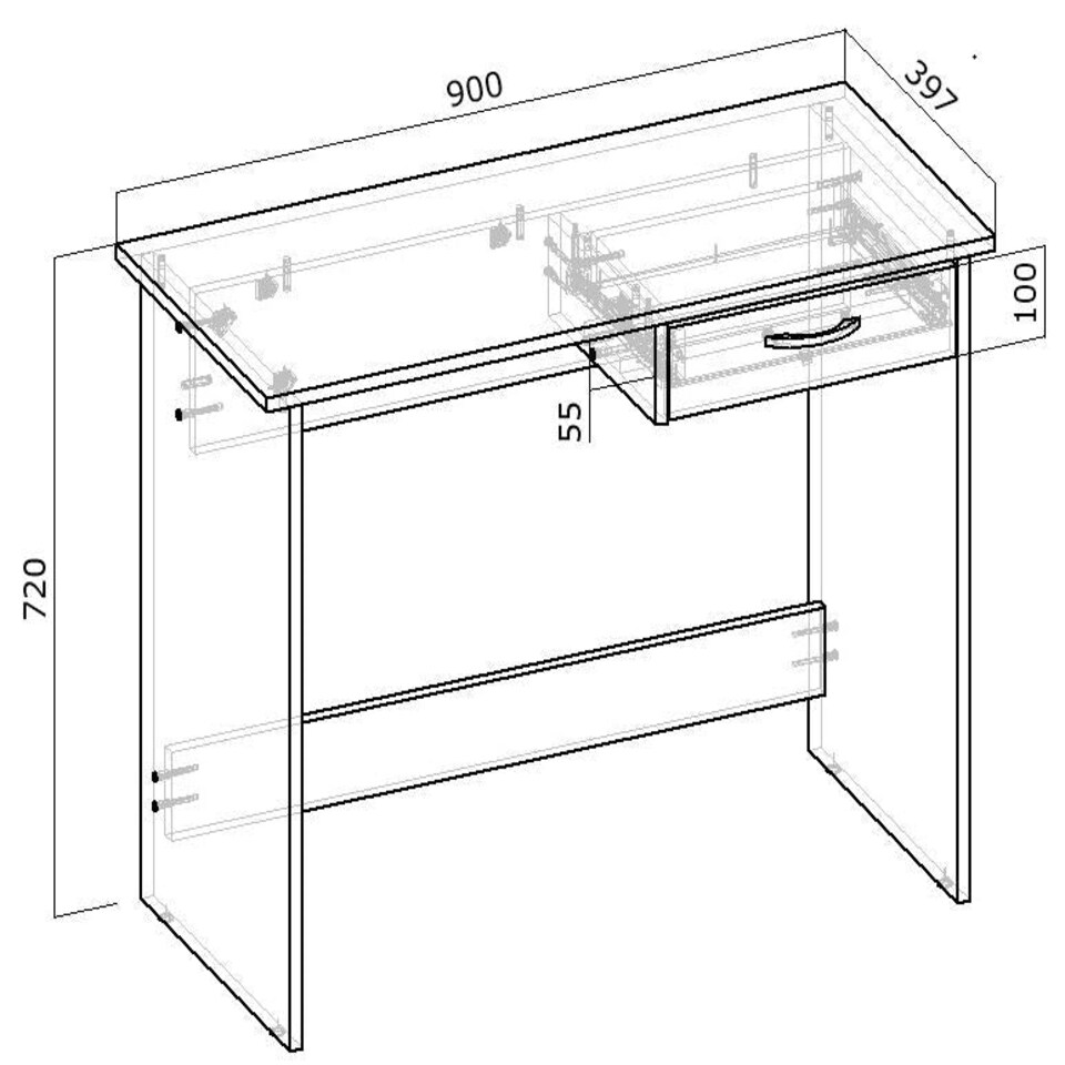 image 1 of Computer Desk Nano Sonoma Oak (1 box) N/A