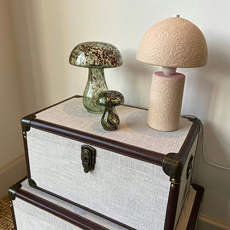 image 1 of Hestia Natural Mushroom Lamp White | Natural