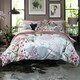 image 1 of Tsuru Nichi Duvet Cover Set – 100% Cotton, 200 Thread Count, Digital Print & Piped Edge Multi | Multicoloured | Double