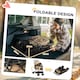 image 9 of PawHut Pet Stroller Dog Foldable Travel Carriage with Reversible Handle, Brown