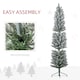 image 6 of HOMCOM 6ft Artificial Pencil Christmas Tree with 329 Snow Flocked Branches, Metal Base, Realistic mas Tree, White