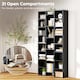 image 3 of HOMCOM 21-Cube Tall Bookcase, Modern Cube Book shelf with 10 Adjustable Shelves, Freestanding Multi-Functional Storage Unit for Living Room, Home Office, Bedroom, 181 x 89.5W cm, Black | Black | Black