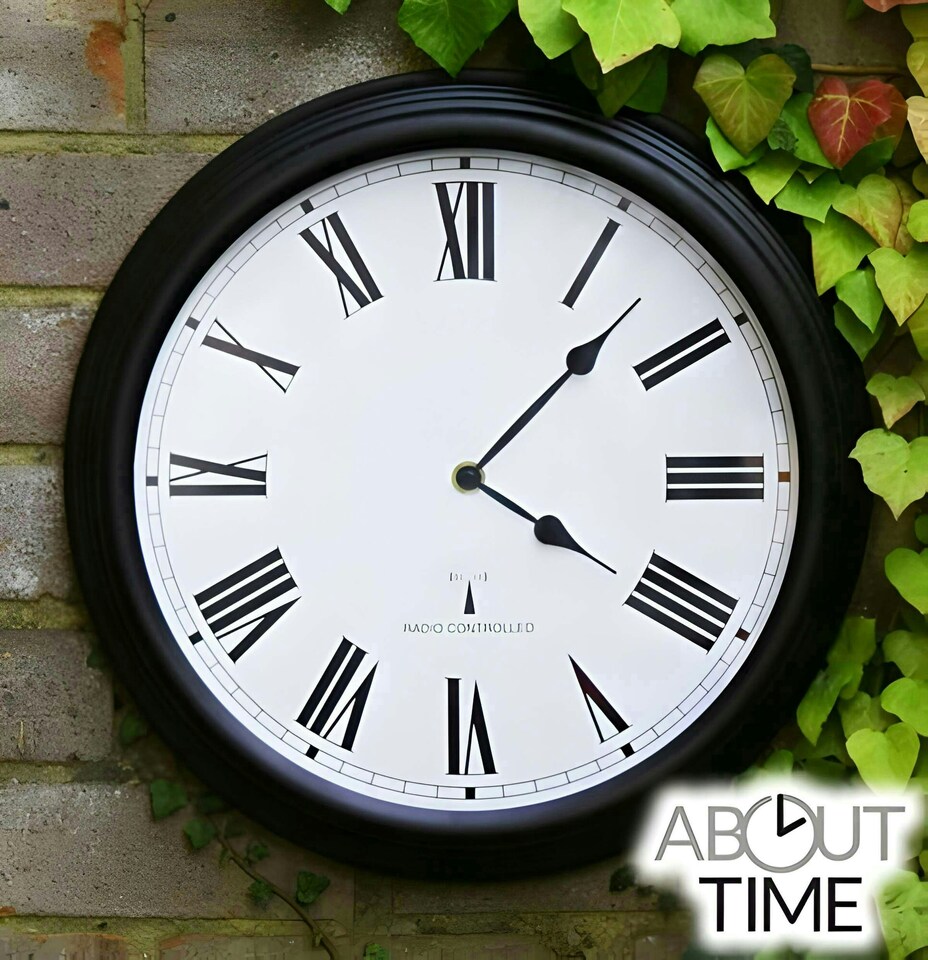 image 1 of Primrose Outdoor Garden Wall Clock Perfect Time Radio Controlled 38cm Diameter
